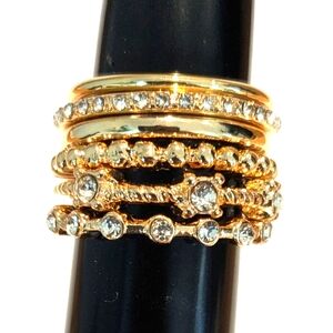 Gold Tone Stacked Ring Set NWT size 7